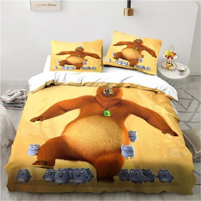 Grizzy en de Lemmingen Beddengoedset Jongens Meisjes Eenpersoons Tweepersoons Maat Dekbedovertrek Kussensloop Bed Kinderen Volwassenen Mode Hometextiel 140X200cm 2pcs