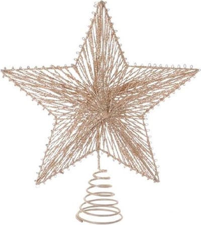 Ster Spiraal van metaal met glitter 20xh23cm goud