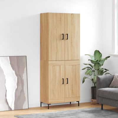 vidaXL - Hoge - kast - 69,5x34x180 - cm - bewerkt - hout - sonoma - eikenkleurig