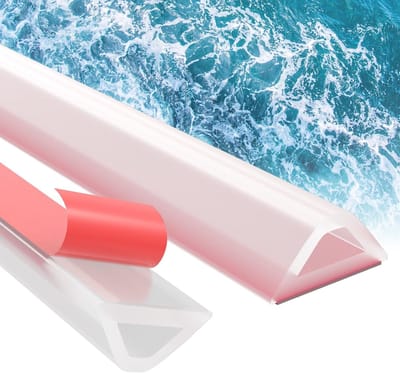 Transparent 200 cm opvouwbare douchedrempel waterdam - siliconen anti-overloop douchebarrière, waterdicht, schimmelwerend en stevig, rolstoeltoegankelijk voor keukengootsteen, vensterbank, badrand, Blokkeert effectief de waterstroom - Cyslmuk®