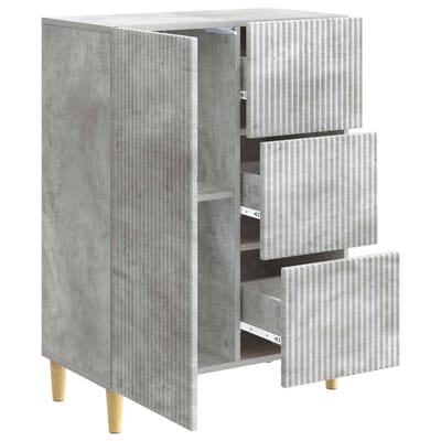 vidaXL - Dressoir - met - lade - Betongrijs - 66 - x - 34,5 - x - 90 - cm - Bewerkt - hout