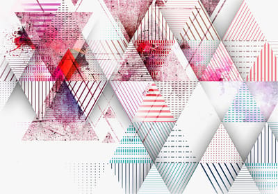 Fotobehangkoning - Behang - Vliesbehang - Fotobehang Geometrisch - Triangular World - 200 x 140 cm