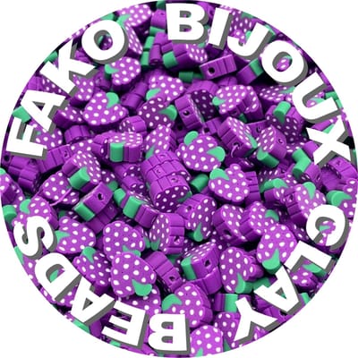 Fako Bijoux - 100 Klei Kralen Druiven Paars - Polymeer Kralen - Figuurkralen - Kleikralen - 10mm - 100 Stuks