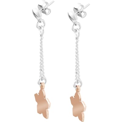 Orphelia 'Dilara' Dames 925 Sterling Zilveren Oorbellen - Zilver/Roze ZO-7184