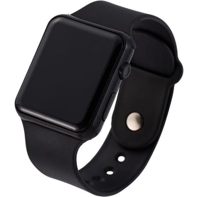 Eenvoudig digitaal horloge voor mannen vrouwen mode sport LED elektronisch horloge zwarte siliconen polsband casual herenhorloge Reloj Hombre black