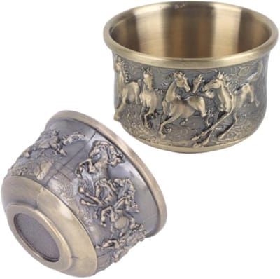 Dailygoods- Wijnmok Vintage Stijl - Handgemaakt - Bronzen Wijnglas