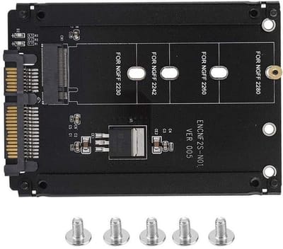 - M.2 naar SATA Adapter - SSD conversiekaart voor Windows Mac en Linux - Snelle gegevensoverdracht - Compact formaat - Geschikt voor M.2 SS...