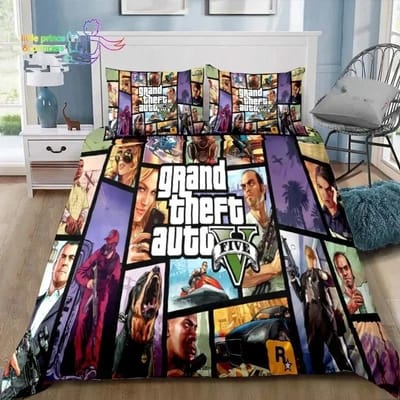 3D Print Grand Theft Auto GTA Game Gamer Beddengoed Set Eenpersoons Twin Volledig Queen King Size Bedset Aldult Kind Slaapkamer EU Single 135x200cm