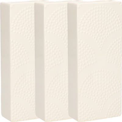 Gerimport Waterverdamper - 3x - ivoor wit - keramiek - 400 ml - radiatorbak luchtbevochtiger - 7,4 x 17,7 cm