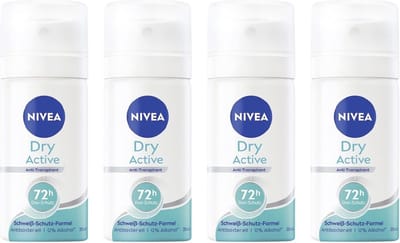 Nivea® | 4 x 35 ml Deodorant Women Dry Active | mini flacon | reisformaat | anti transpirant