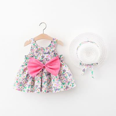 Baby Garden baby zomerjurkje met hoedje Roze maat 92