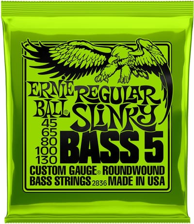 Ernie Ball Regular Slinky - Elektrische Basgitaarsnaren - Nickel Wound - 5-Snarig Long Scale - 45-65-80-100-130