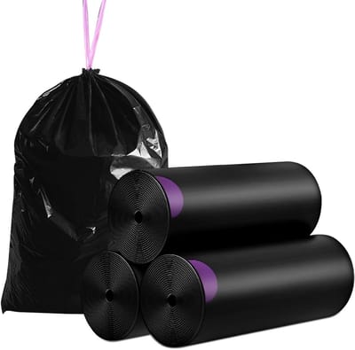 Vuilniszakken met trekkoord 25-35 liter zwart, scheurvast - afvalzakken voor huis, tuin en industrie, 9 rollen - 261 stuks