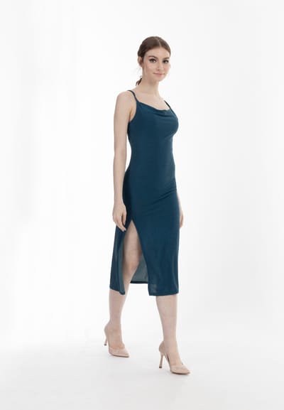 Mymo Midi-jurk met bandjes Dames aqua
