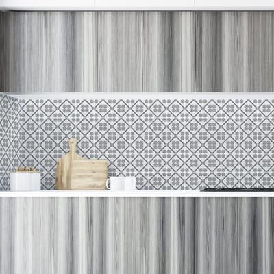 Zelfklevende tegelmuurstickers voor keuken en badkamer - 30 cementtegelstickers (AZULEJOS LONA) - 30 stickers 20x20cm