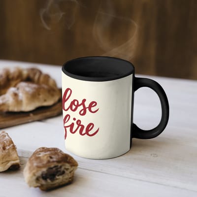 Magische Mok - Foto op Warmte Mokken - Koffiemok - Don't lose your fire - Rood - Wit - Minimalistisch - Magic Mok - Beker - 350 ML - Theemok - Mok met Tekst