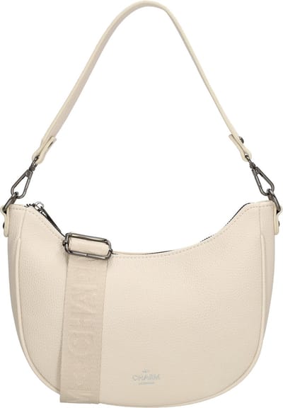 Charm London Montmartre Schoudertas - Kort & Lang hengsel - Trendy Banana Bag - Crème