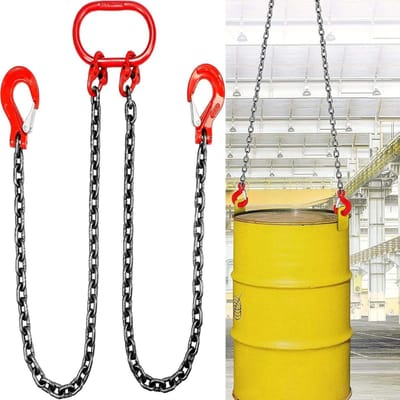 Hijsketting 4-strengs - Stopketting Hefketting - Zwaar Werk - Gelegeerd Staal - 300 cm 4T - Zwart