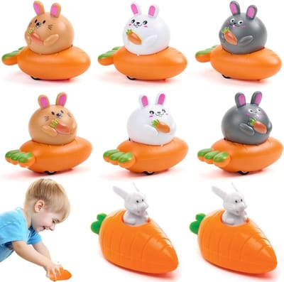 Easter Carrot Trekauto's met Trek Bunnies voor Kinderen - Speelgoed voor Pasen en Creatieve Spelletjes