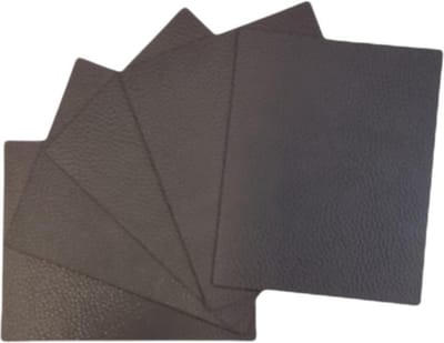 Skinnatur Onderzetters Set van 6 – 13x10 cm – Donkerbruin (Coffee Bean) – Gerecycleerd Leer & Natuurrubber – Glasonderzetters voor Tafeldecoratie