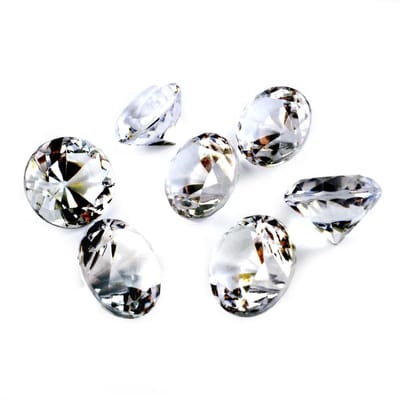 Dailygoods- Decoratiediamanten 30 stuks - Kristalglas - Transparante Diamanten - Bruiloftsdecoraties - Feestdecoraties - Tafeldecoraties - Luxe Glans - Kunstdiamanten