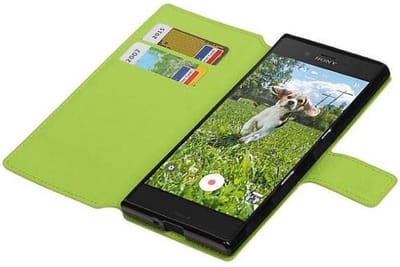 Cross Pattern TPU Bookstyle Wallet Case Hoesje Geschikt voor Xperia X Z Groen