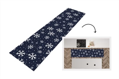 Keukenloper - Loper keuken - Winter - Sneeuwvlok - Patronen - 200x50 cm - Keukenloper vinyl