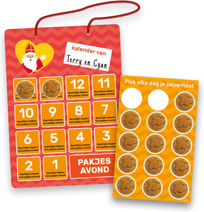 Folat Aftelkalender Sinterklaas 27 X 35 Cm Papier Rood/oranje