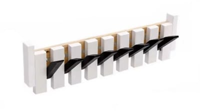 DWIH - Piano Kapstok - wandkapstok - keys - 4 haken - kapstok hangend - Black/White