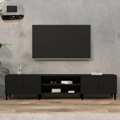 TV meubel - TV kast - Dressoir - Kasten - 180x31,5x40 - Hout - Zwart