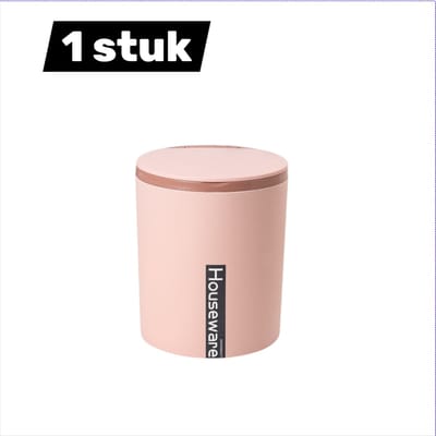1 stuk - Prullenbak - Mini Prullenbak - Prullenbak met deksel - Bureau Prullenbak - Compacte Dikke PP Omklap Prullenbak - Mini Afvalbak voor Kantoor en Huis - Roze