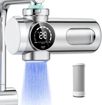 Efficiënt Waterfilter met LED Indicator voor Kraan, Verwijdert Chloor, Zware Metalen en Kalk, UV Sterilisatie voor Keuken, Reizen en Huisdieren