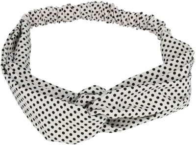 Haarsoires Haarband Twist 5cm – Stippenprint – Wit - Zachte Knoop Hoofdband - Haaraccessoire voor Dames & Meisjes