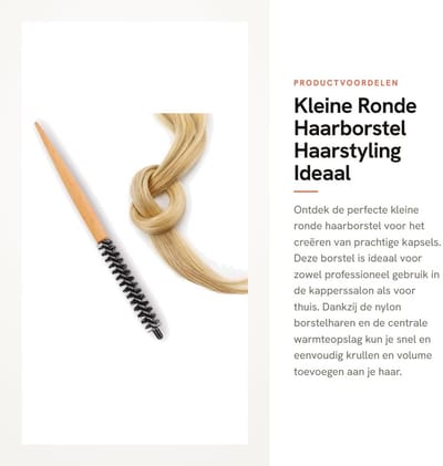 Dailygoods- Haarborstel Ronde Professionele Kwaliteit - Haarborstel Antiklit - Nylon Borstelhaar - Kersenhout Handvat - Snel Warmteverspreiding - Ideaal voor Kapsels - Ronde Borstel