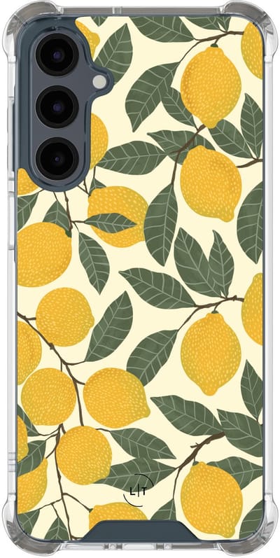 Shockproof hoesje - Geschikt voor Samsung Galaxy A16 - Citroenen - Extra sterke case - TPU/polycarbonaat - Natuur - Geel, Transparant