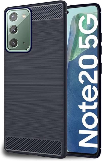 ebestStar - Hoes geschikt voor Samsung Galaxy Note20 (4G, 5G), TPU Bescherming Cover, Koolstof Design Hoesje, Donkerblauw