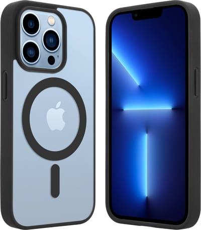 ShieldCase telefoonhoesje geschikt voor Apple iPhone 13 Pro Magneet hoesje transparant gekleurde rand - zwart - Shockproof backcover hoesje - Hardcase hoesje - Siliconen hard case hoesje met Magneet ondersteuning