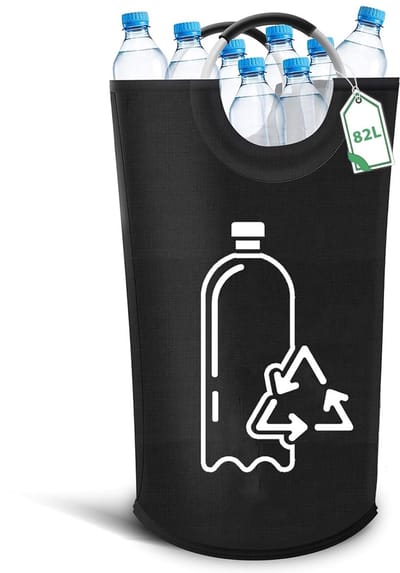 Shopping Bottles - Collecting Container - 82 Litres - Bottle Collector - Empty - Old Glass - Recycling Container - Waste Paper Holder - Opbergruimte met Aluminium Handvat