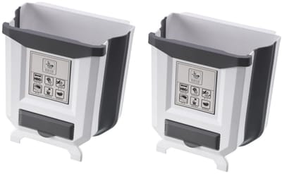 Home & Marker - 2 Stuks - Opvouwbare Keukenemmer 9L - Hangende Afvalbak Voor Kastdeur - Ruimtebesparende Prullenbak - FLEXBIN