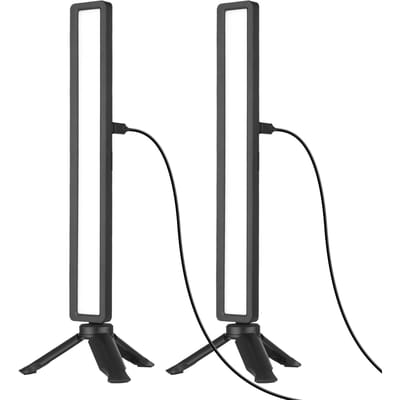 Andoer – barre lumineuse pour moniteur d'ordinateur portable, éclairage de vidéoconférence, lampe d'écran, lampes de remplissage 2 pcs noir