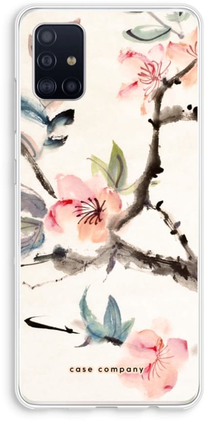Case Company® - Hoesje geschikt voor Samsung Galaxy A51 4G hoesje - Japanse bloemen - Soft Cover Telefoonhoesje - Bescherming aan alle Kanten en Schermrand