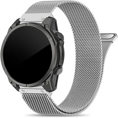 Strap-it Premium milanese band geschikt voor Garmin Fenix 9 (Pro) 51mm / Fenix 8 (Pro) 51mm / Garmin Fenix 7x (Pro - Sapphire Solar) / Fenix 6x (Pro - Sapphire) / Fenix 5x (Plus) / Fenix 3 / Epix Pro (Gen 2 - 51mm) / Enduro 1-2-3 - Zilver