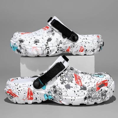 Grote Maat 46 47 Heren Klompen Sandalen Zomer Buiten Tuin Klompen Schoenen met Gaten Heren Casual Schoenen Waterschoenen Comfort Huis Zachte Pantoffels 42 white