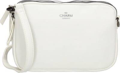 Charm London New York Schoudertas Dames - Handtas met verstelbare en afneembare schouderband - Tas van Imitatieleder - Wit