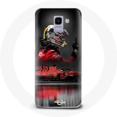 Case voor Samsung Galaxy A6 2018 Formule 1 Sebastian Vettel F1 Racing Driver Rood rood
