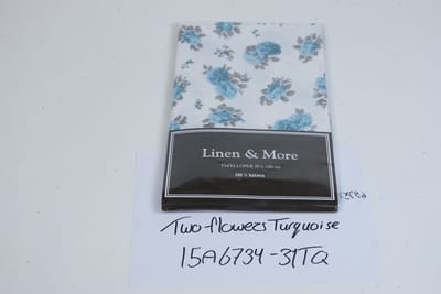 Tablerunner Two Flowers 50x140 turquoise