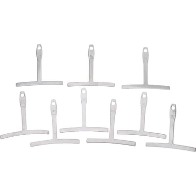 9 pièces jauge de rayon de guitare en acier inoxydable règle en forme de T mesure de touche outil de luthier(argent ) white