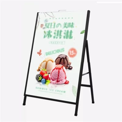 A-frame Stoepbord - Reclame Display - Buiten Advertenties - Opvouwbaar & Stabiel - 60x90cm - Zwart