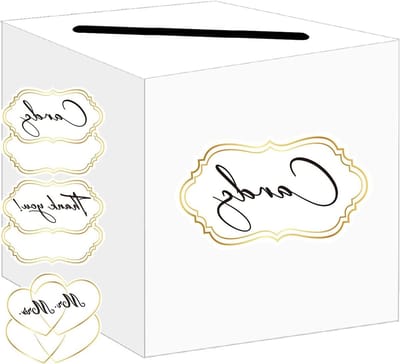 Witte bruiloft kaart doos geschenkdoos houder spaarpot voor babyborrels, verjaardagen, bruiloften, pensioen, open huizen, jubilea