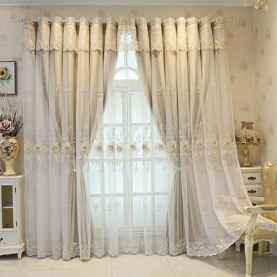 Mode Moderne Luxe Jacquard Dubbele Laag Verduisterende Gordijnen Dikke Gordijnen Woonkamer Woondecoratie W100*H150cm koffie